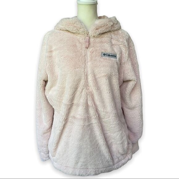 COLUMBIA Blush Pink Bundle Up Hooded Fleece Pullover - Picture 4 of 17